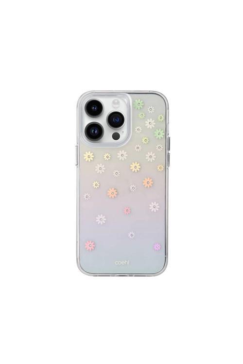 İphone 14 Pro Max Uyumlu Kılıf Çiçek Desenli Taşlı Aster Kılıf Pembe