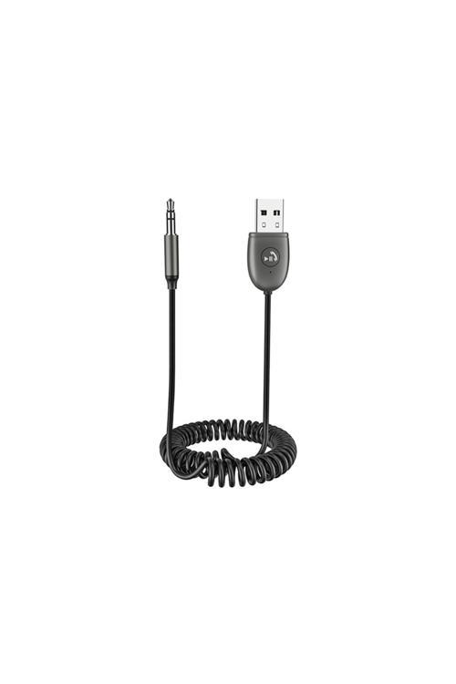 Go Des Gd-Bt27 Spiral Kablo Tasarımlı Aux Bluetooth Adaptör V5.1 Siyah