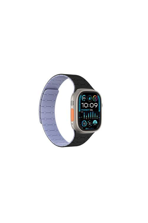 Watch 10 46Mm Smoothie Sport Magnetik Tak Çıkar Silikon Strap Kayış Siyah-Mor