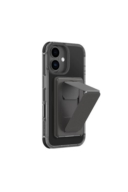 İphone 16 Kılıf Magsafe Özellikli Standlı Kartlıklı Set Omni Adventure Serisi Siyah