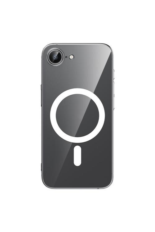 İphone 16E Kılıf M-Safe Şarj Özellikli Crystal Serisi Şeffaf Kapak Şeffaf