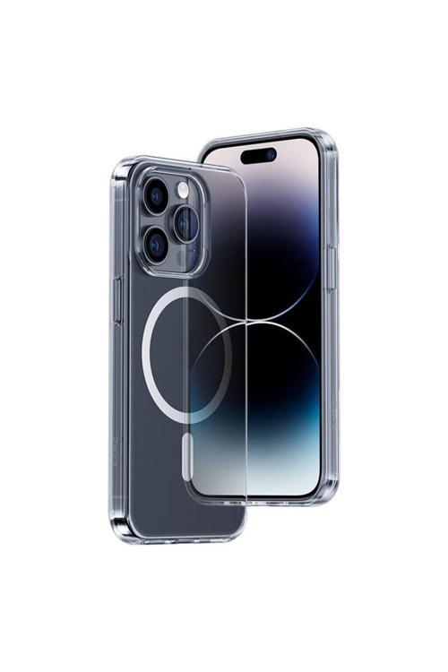 İphone 14 Pro Uyumlu Kılıf Magsafe Şarj Özellikli 1.8Mm Ultra İnce Şeffaf Kapak Şeffaf