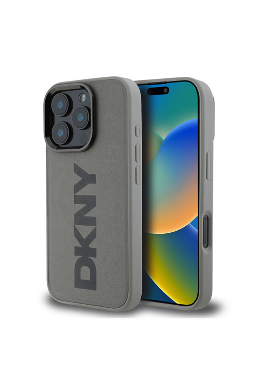 İphone 16 Pro Max Kılıf Lisanslı Magsafe Şarj Özellikli Pu Deri Plain Kapak Gri