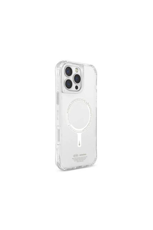 İphone 16 Pro Max Kılıf Magsafe Özellikli Şeffaf Airbag Tasarımlı Skinarma Saido Nightglow Şeffaf