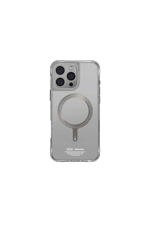 İphone 16 Pro Max Kılıf Magsafe Şarj Özellikli Airbagli Şeffaf Saido Prime Kapak Titanyum