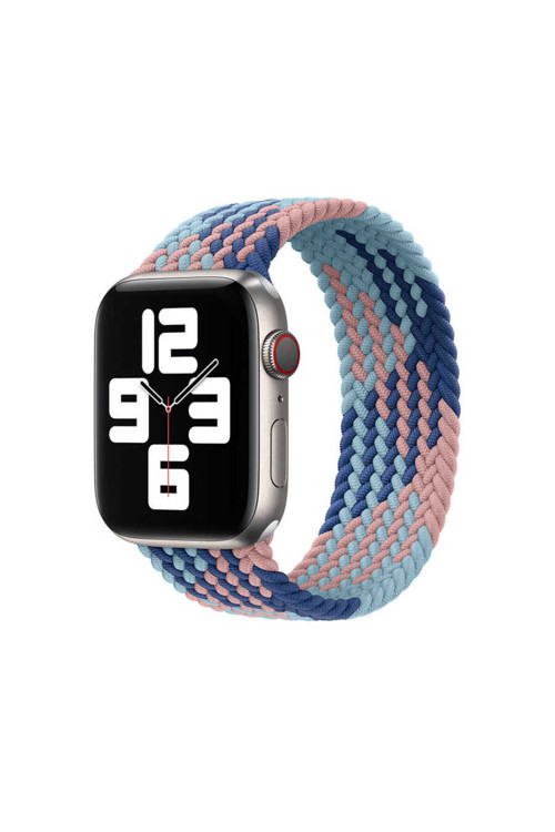 Watch Ultra 49Mm Uyumlu Kordon Braided Solo Loop Contrast Color Medium Strap Kayış