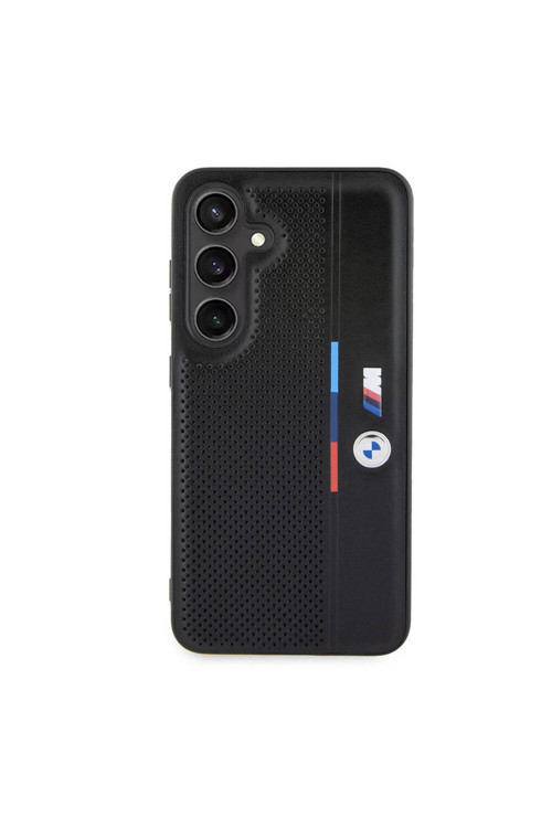 Galaxy S24 Uyumlu Kılıf Lisanslı M Logolu Üç Renk Çizgili Motorsport Circle Kapak Siyah