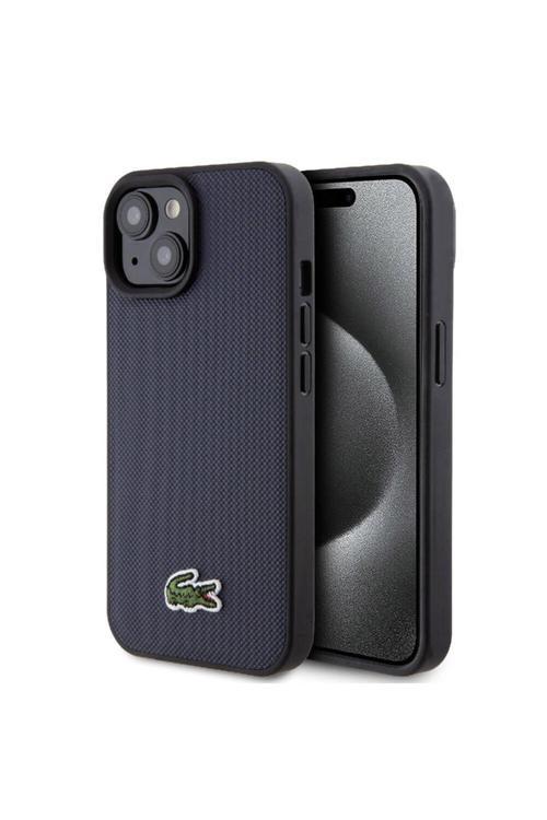 İphone 15 Kılıf Lisanslı Pu Pike Desenli İkonik Timsah Dokuma Logolu Kapak