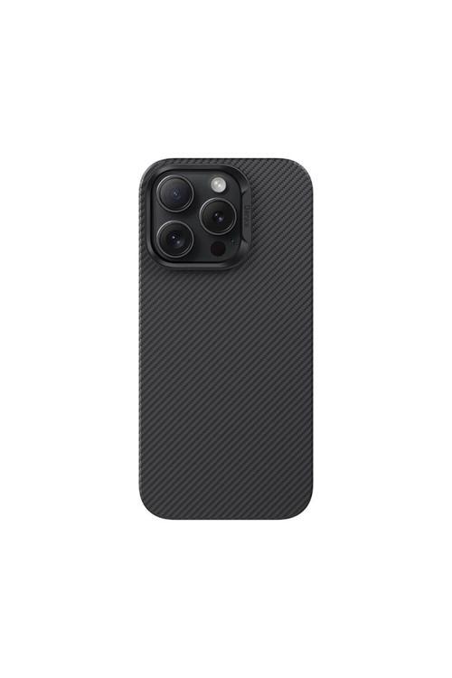 İphone 16 Pro Uyumlu Kılıf Magsafe Şarj Özellikli Magnetik Armorair 600D Kevlar Fiber Siyah