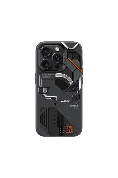 İphone 16 Pro Max Kılıf Magsafe Şarj Özellikli Mekanik Tasarımlı Perspective Serisi Siyah