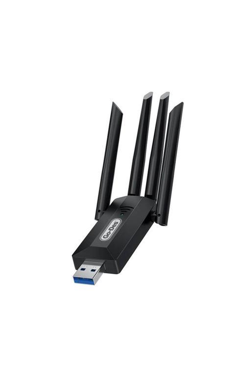 4 Antenli Kablosuz İnternet Sağlayıcı Usb Wifi Wireless Adaptör Go Des Gd-Bt318 Çift Bantlı 1200M