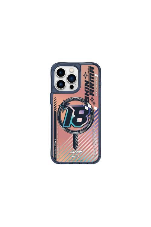 İphone 15 Pro Uyumlu Skinarma Magsafe Şarj Özellikli Sticker Yapıştırmalı Drift Kapak Mavi