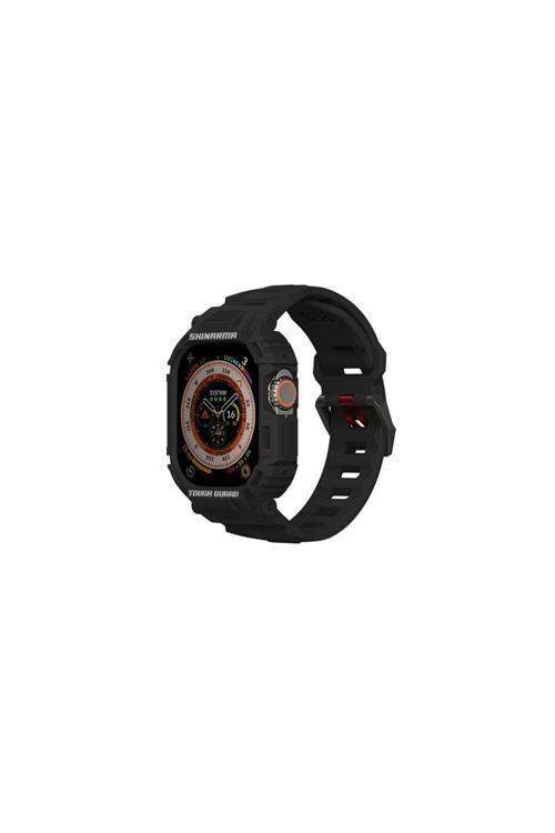 Watch Ultra 49Mm Uyumlu 2İn1 Tpu Kasa Koruyuculu Silikon Kordon Skinarma Mecha Siyah