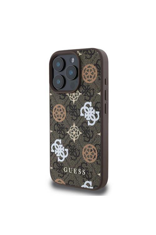 İphone 16 Pro Max Uyumlu Kılıf Lisanslı Şarj Özellik 4G Desenli Yazı Logolu Kahverengi