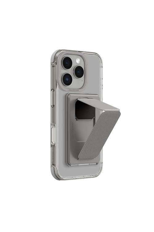 İphone 16 Pro Kılıf Magsafe Özellikli Standlı Kartlıklı Set Omni Adventure Serisi Gri