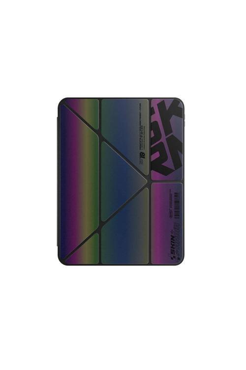 İpad Air 13 2024 Kılıf Skinarma Holografik Tasarımlı Arkası Şeffafmagnetik Kira Kobai Kılıf Colorful