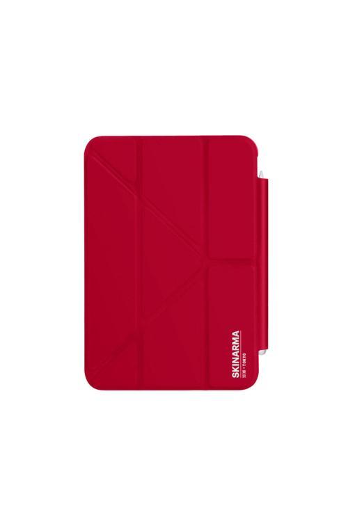 İpad Air 11 2025 M3 Kılıf Skinarma Kalemlikli Arkası Şeffaf Standlı Magnetik Taihi Sora Kırmızı