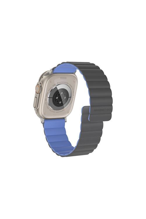 Watch Ultra 49Mm Smoothie Mag Magnetik Tak Çıkar Silikon Strap Kayış Gri-Mavi