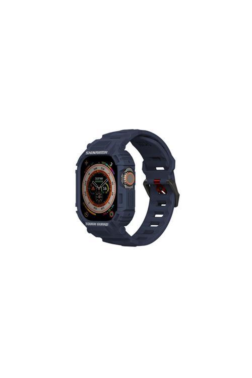 Watch Ultra 49Mm Uyumlu 2İn1 Tpu Kasa Koruyuculu Silikon Kordon Skinarma Mecha Lacivert