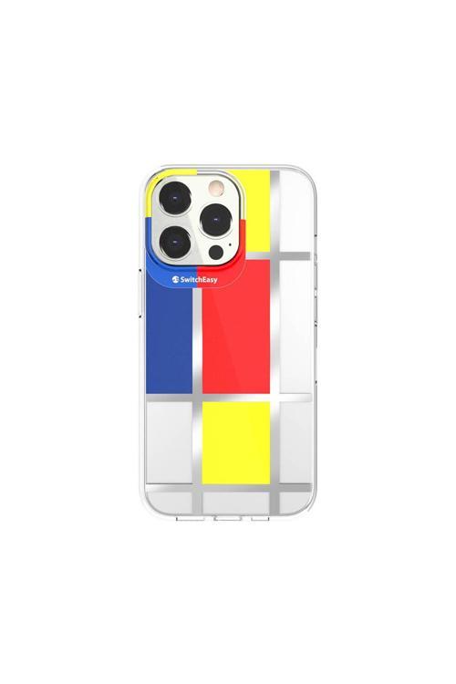 İphone 13 Pro Uyumlu Kılıf Çift Imd Baskılı Lisanslı Switcheasy Artist Mondrian Kapak Sarı