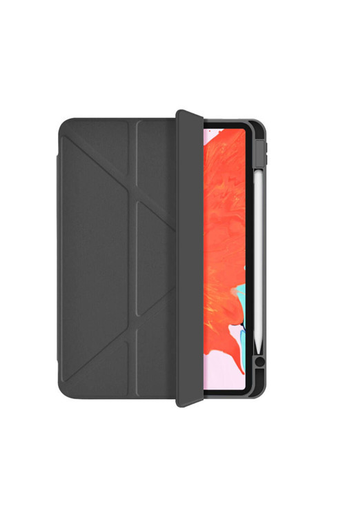 İpad Air 13 2024 Uyumlu 360 Dönebilen Standlı Magnetik Koruyucu Tablet Kılıfı Siyah