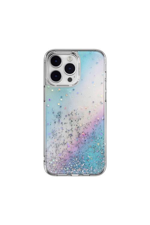 İphone 14 Pro Max Uyumlu Kılıf Parlayan Simli Şeffaf Lisanslı Starfield Kapak Çok Renkli