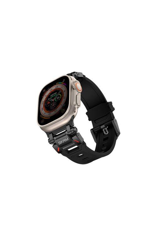 Watch Ultra 49Mm Uyumlu Kordon Skinarma Titon Serisi Hava Alabilen Delikli Strap Kayış Siyah