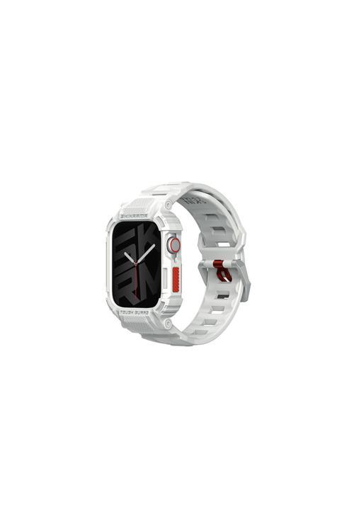 Watch 44 Mm Uyumlu 2İn1 Tpu Kasa Koruyuculu Silikon Kordon Skinarma Mecha Açık Gri
