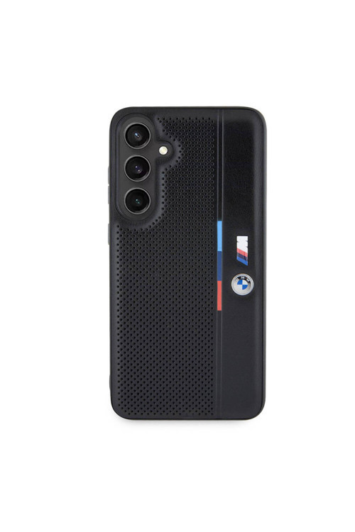 Galaxy S24 Plus Uyumlu Kılıf Lisanslı M Logolu Üç Renk Çizgili Motorsport Circle Kapak Siyah