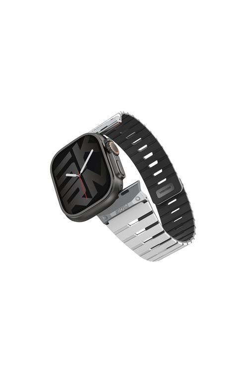 Watch 44Mm Skinarma Gemini Serisi Tpu Magnetik Silikon Kordon Beyaz-Siyah