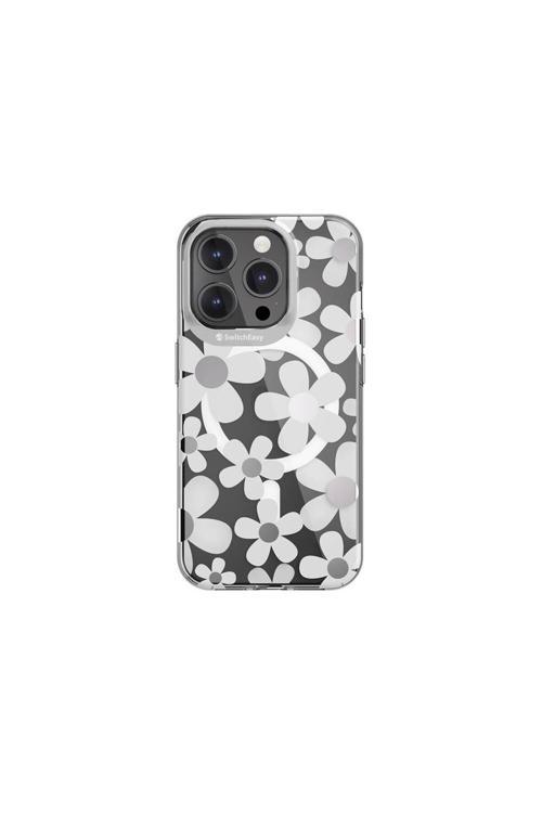 İphone 15 Pro Uyumlu Kılıf Magsafe Özellikli Çift Imd Baskılı Lisanslı Switcheasy Artist-M Fleur Gri