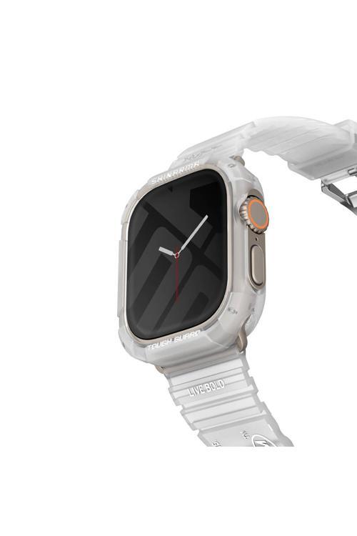 Watch Ultra Uyumlu 49Mm Skinarma Kurono Buzlu Tasarım Sert Pc Kasa Koruyucu Beyaz
