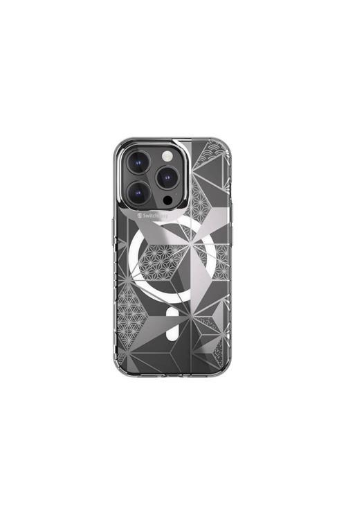 İphone 15 Pro Uyumlu Kılıf Magsafe Çift Imd Baskılı Lisanslı Artist-M Asanoha Gri