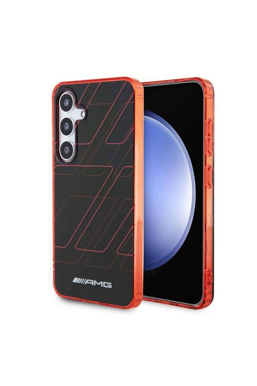 Galaxy S24 Uyumlu Kılıf Lisanslı Çift Katmanlı Dörtgen Desenli Kapak Siyah