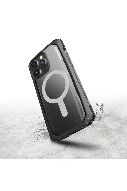 İphone 14 Pro Max Kılıf Magsafe Uyumlu Secure Serisi Çift Kat Tpu Kenarlı Şeffaf Kapak Siyah
