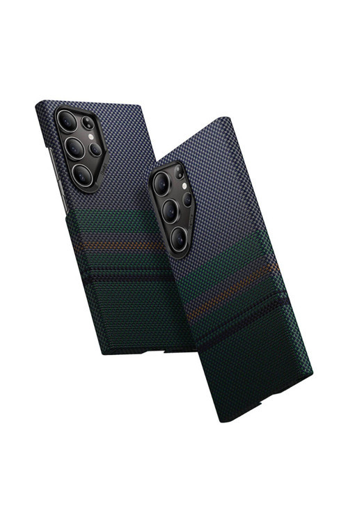 Galaxy S24 Ultra Uyumlu Kılıf Magsafe Şarj Özellikli Karbon Fiber Aurora Armorair Kevlar Kapak