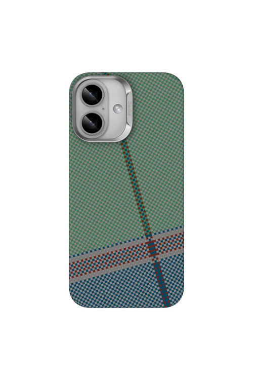 İphone 16 Kılıf Magsafe Şarj Özellik Karbon Fiber Tasarım Passion Green Armorair Kevlar Yeşil