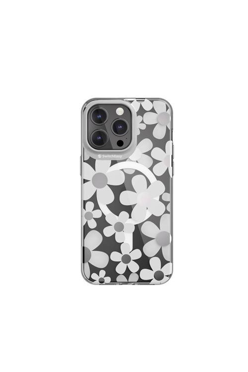 İphone 15 Pro Max Uyumlu Kılıf Magsafe Çift Imd Baskılı Lisanslı Switcheasy Artist-M Fleur Gri
