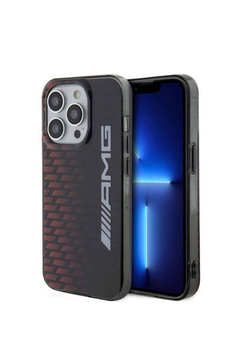 İphone 15 Pro Max Kılıf Uyumlu Çift Katmanlı Büyük Dörtgen Şerit Desenli Siyah