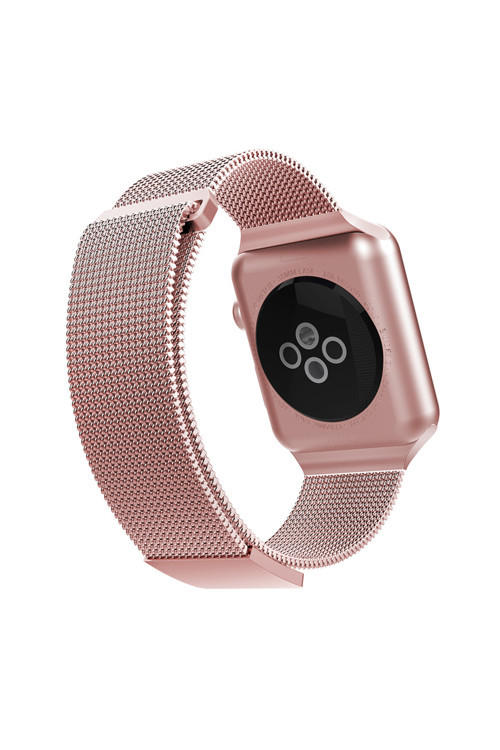Watch 42Mm Uyumlu Metal Hasır Kordon Mesh Band Serisi Rose Gold