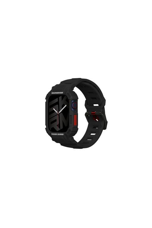 Watch 7 45Mm Uyumlu 2İn1 Tpu Kasa Koruyuculu Silikon Kordon Skinarma Mecha Siyah