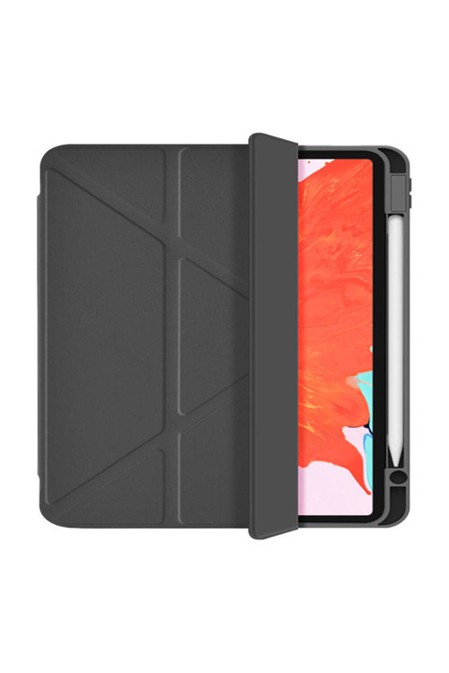 İpad Air 11 2025 M3 Kılıf 360 Derece Dönebilen Standlı Magnetik Koruyucu Tablet Kılıfı Siyah