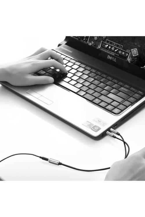 Qg-Au06 3.5 Mm Erkek Aux Ve Mikrofon Çoğaltıcı Ikili Audio Ses Kablosu Çoğaltıcı 15 Cm