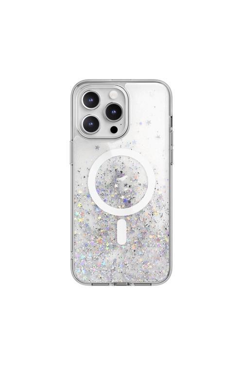İphone 15 Pro Max Uyumlu Kılıf Magsafe Özellikli Simli Şeffaf Lisanslı Starfield-M Şeffaf
