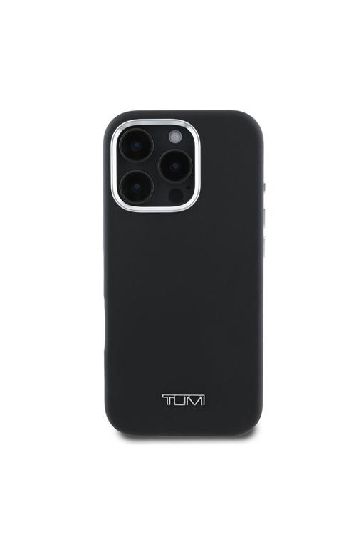 İphone 16 Pro Max Kılıf Lisanslı Magsafe Şarj Özellikli Metal Yazı Logolu Pu Deri Kapak Siyah