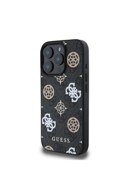 İphone 16 Pro Max Uyumlu Lisanslı Magsafe Şarj Özellikli 4G Desenli Yazı Logolu Peony Siyah