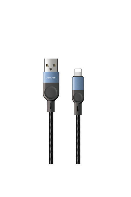 Lc514 Usb-A To Lightning Hızlı Şarj Özellikli Örgülü Data Ve Şarj Kablosu 15W 1M Siyah