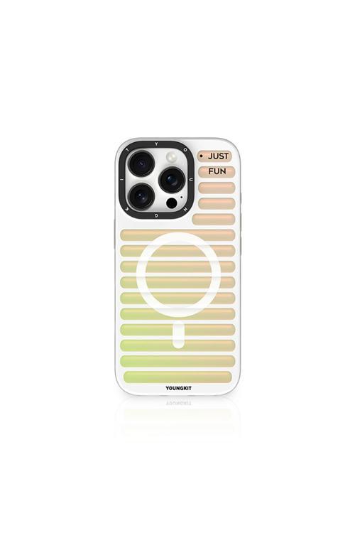 İphone 16 Pro Kılıf Magsafe Şarj Özellikli Youngkit Geek Serisi Kapak Beyaz