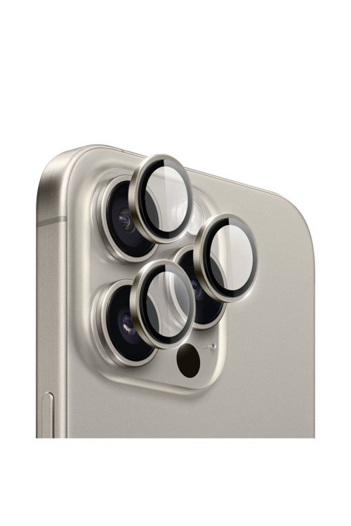 İphone 16 Pro Max Uyumlu Lg-004 Pvd Lens Guard Metal Kamera Lens Koruyucu Gri