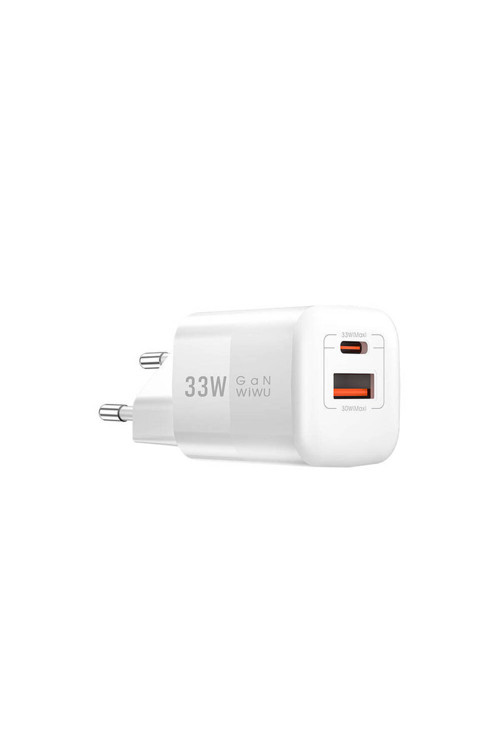 Wi-U008 Gan Tech Pd Hızlı Şarj Özellikli Qc 3.0 Seyahat Şarj Başlığı 33W Beyaz Uyumlu